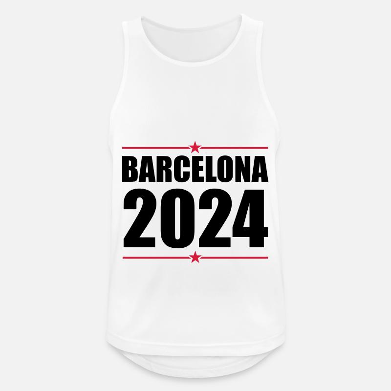 Barcelone 2024 - Débardeur respirant Homme - blanc