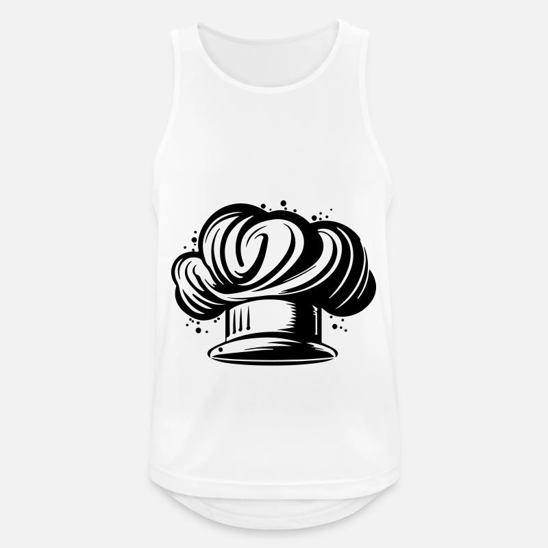 Chef's Hat Silhouette Cooking Chef - Men's Breathable Tank Top - white