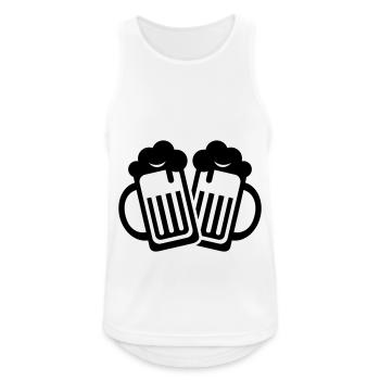 Bierglas Symbol - Männer Tank Top atmungsaktiv - Weiß - Vorne - Nick (188cm)