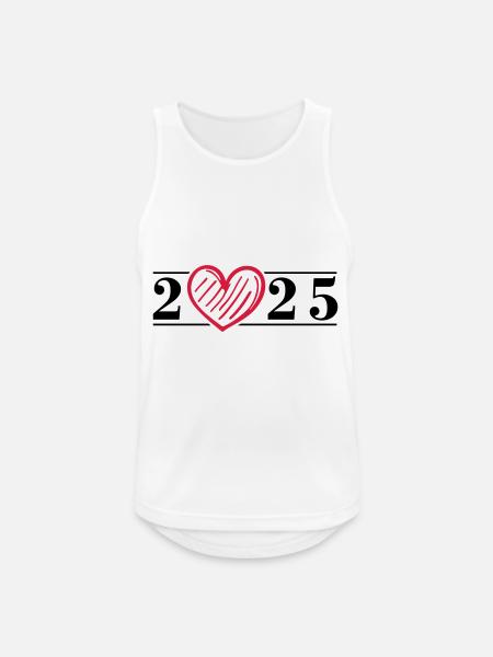 2025 Herz - Männer Tank Top atmungsaktiv - Weiß