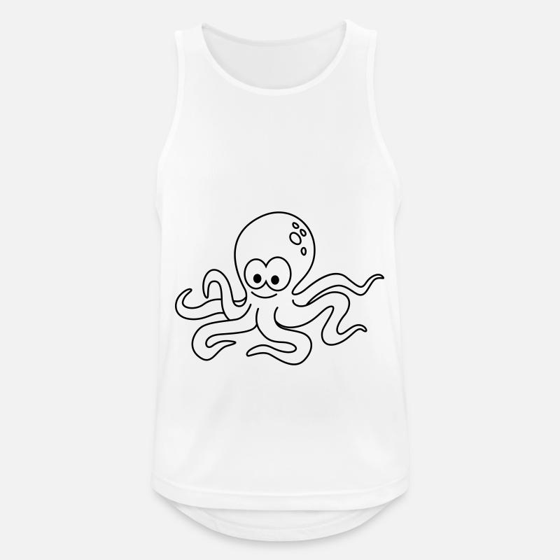 Krake Comic Tier - Männer Tank Top atmungsaktiv - Weiß