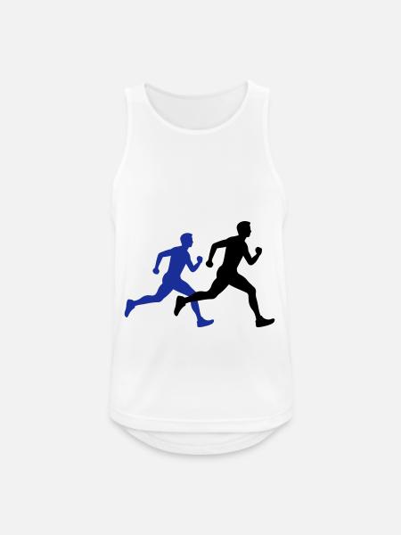 Running Marathon Man Silhouette - Men's Breathable Tank Top - white