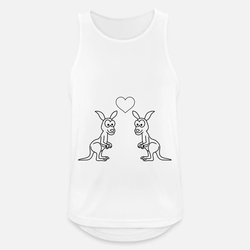 Kangaroo Comic Paar Liebe - Männer Tank Top atmungsaktiv - Weiß