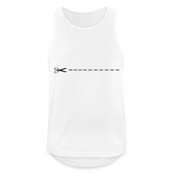 Schere - Männer Tank Top atmungsaktiv - Weiß - Vorne - Nick (188cm)