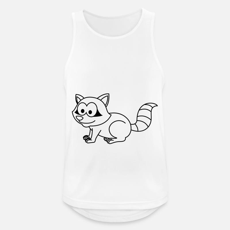 Waschbär Comic Tier - Männer Tank Top atmungsaktiv - Weiß