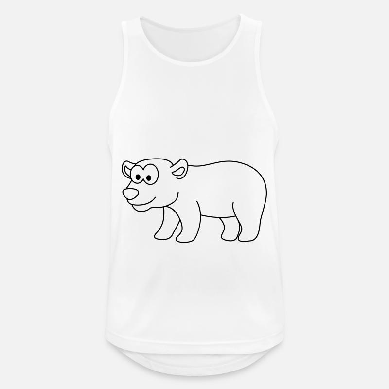 Eisbär Comic Tier - Männer Tank Top atmungsaktiv - Weiß
