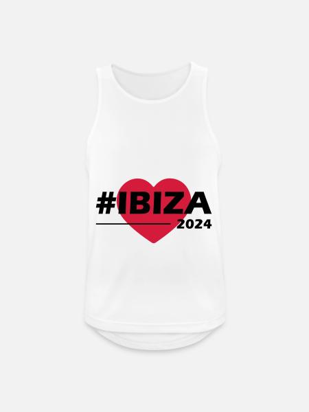 Ibiza 2024 Heart Love - Men's Breathable Tank Top - white