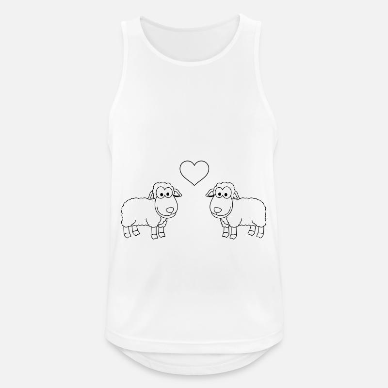 Schaf Comic Paar Liebe - Männer Tank Top atmungsaktiv - Weiß