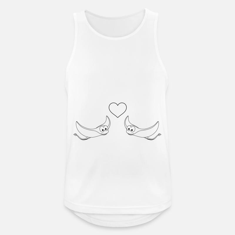 Rochen Comic Tier Paar liebe - Männer Tank Top atmungsaktiv - Weiß