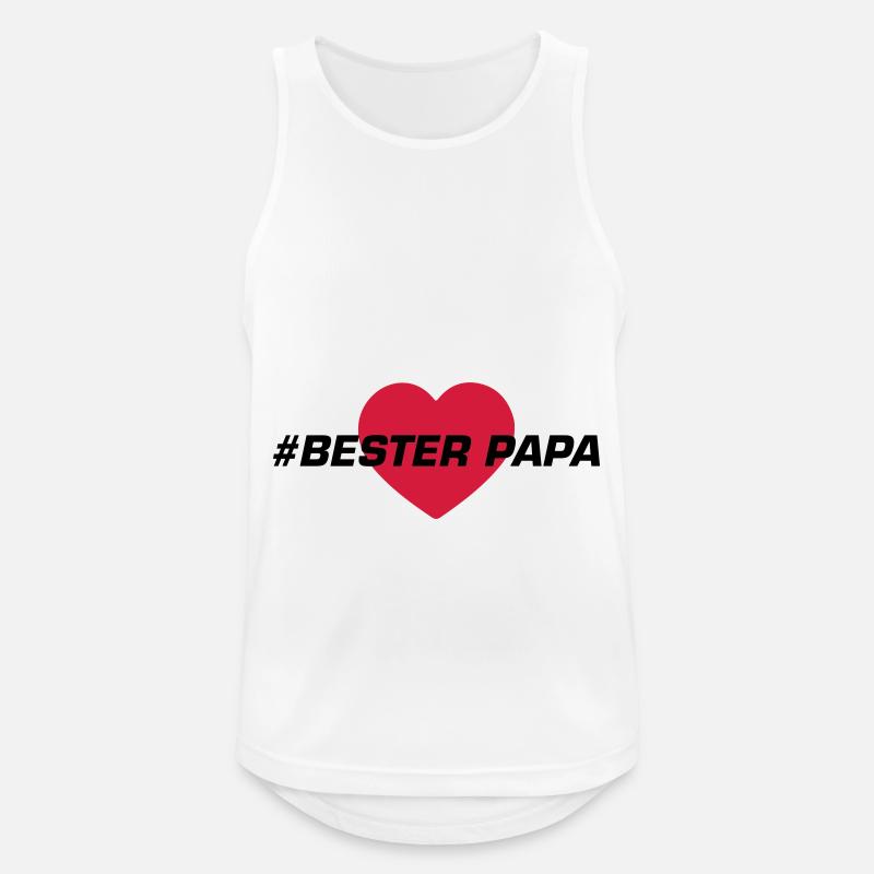 Bester Papa Herz Liebe - Männer Tank Top atmungsaktiv - Weiß