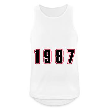 1987 Jahr Zahl - Männer Tank Top atmungsaktiv - Weiß - Vorne - Nick (188cm)