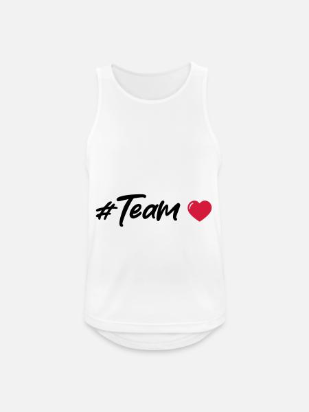 Team Herz - Männer Tank Top atmungsaktiv - Weiß