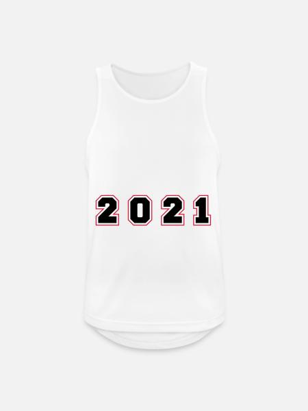 2021 Year Number - Men's Breathable Tank Top - white