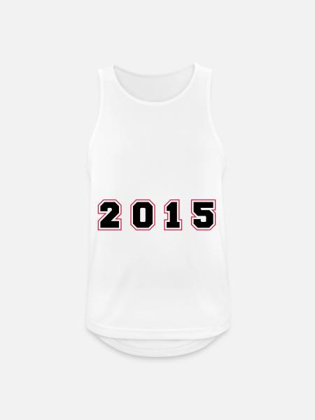 2015 Year Number - Men's Breathable Tank Top - white