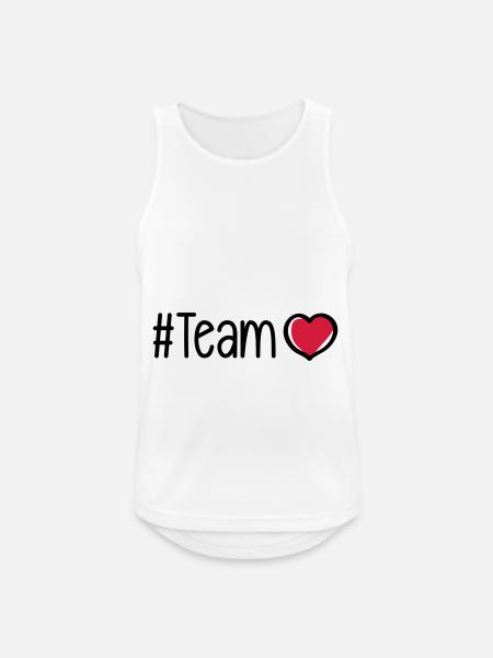 Team Herz - Männer Tank Top atmungsaktiv - Weiß
