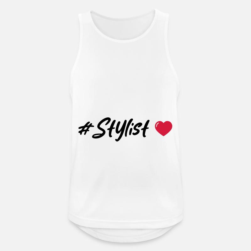 Stylist Herz - Männer Tank Top atmungsaktiv - Weiß