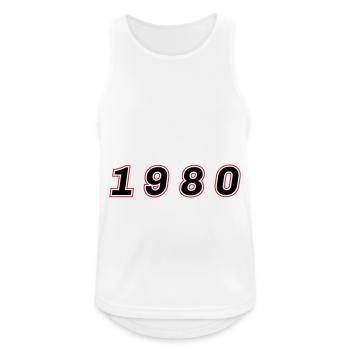 1980 Jahr Zahl - Männer Tank Top atmungsaktiv - Weiß - Vorne - Nick (188cm)