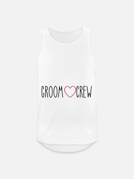 Groom Crew Heart - Men's Breathable Tank Top - white