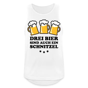 3 Drei Bier ein Schnitzel - Männer Tank Top atmungsaktiv - Weiß - Vorne - Nick (188cm)