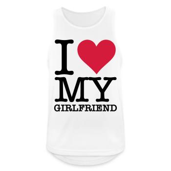 I Love My Girlfriend - Débardeur respirant Homme - blanc - Devant - Nick (188cm)