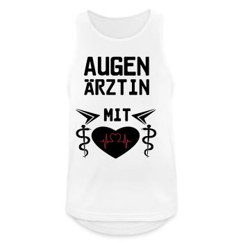 Augenärztin mit Herz Geschenk - Männer Tank Top atmungsaktiv - Weiß - Vorne - Nick (188cm)