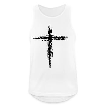 cross - Men's Breathable Tank Top - white - Front - Nick (188cm)