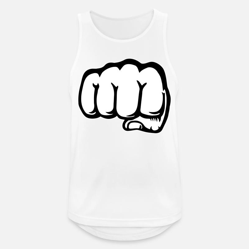 Fist hand icon front - Men's Breathable Tank Top - white