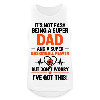 Heart + Basketball – Super Dad Basketball Player - Men's Breathable Tank Top - white - Front - Nick (188cm)
