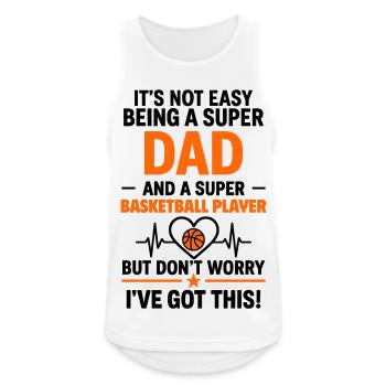 Herz + Basketball – Super Papa Basketballspieler - Männer Tank Top atmungsaktiv - Weiß - Vorne - Nick (188cm)