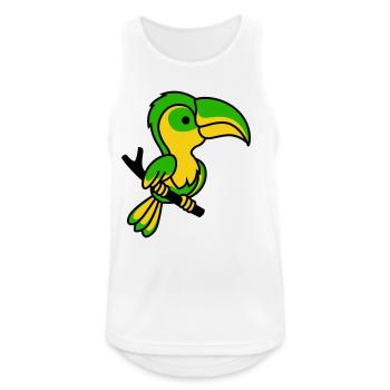 Neon Toucan in Green and Yellow - Men's Breathable Tank Top - white - Front - Nick (188cm)