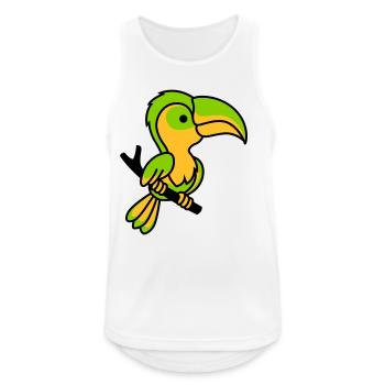 Toucan néon vert et jaune - Débardeur respirant Homme - blanc - Devant - Nick (188cm)