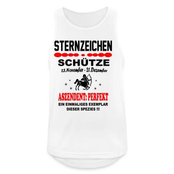Schütze Sternzeichen Horoskop Aszendent Perfekt - Männer Tank Top atmungsaktiv - Weiß - Vorne - Nick (188cm)
