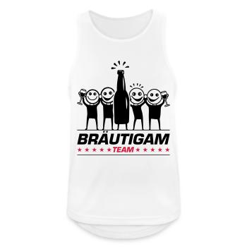 Team Bräutigam Polterhochzeit - Männer Tank Top atmungsaktiv - Weiß - Vorne - Nick (188cm)