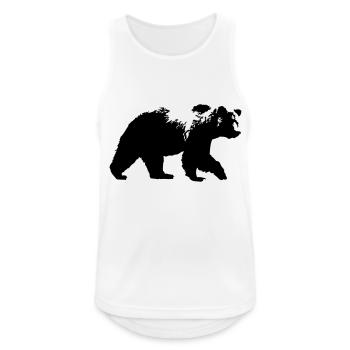 Grizzly Bear- Bär - Männer Tank Top atmungsaktiv - Weiß - Vorne - Nick (188cm)