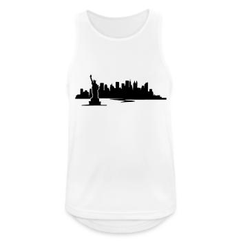 New York Skyline - United States - Männer Tank Top atmungsaktiv - Weiß - Vorne - Nick (188cm)
