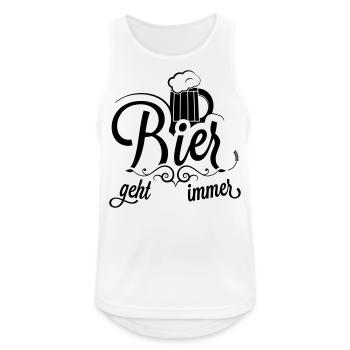 Bier geht immer! Trinken, Junggeselle, Handwerker - Männer Tank Top atmungsaktiv - Weiß - Vorne - Nick (188cm)