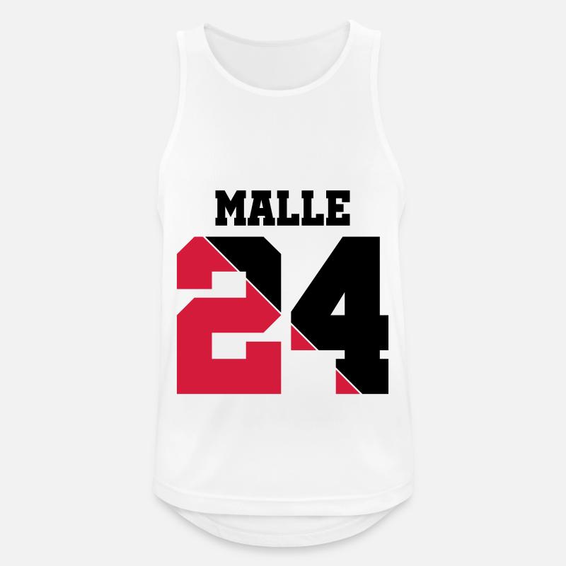 Malle 24 - Männer Tank Top atmungsaktiv - Weiß