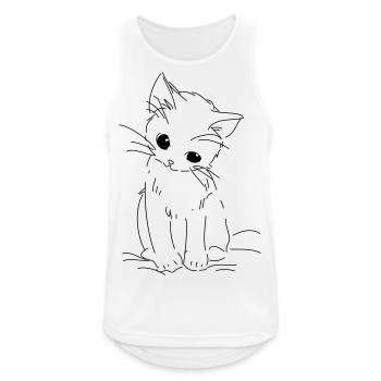 chaton timide - Débardeur respirant Homme - blanc - Devant - Nick (188cm)