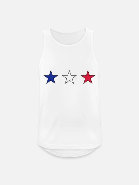 France three stars in blue-white-red - Men's Breathable Tank Top - white
