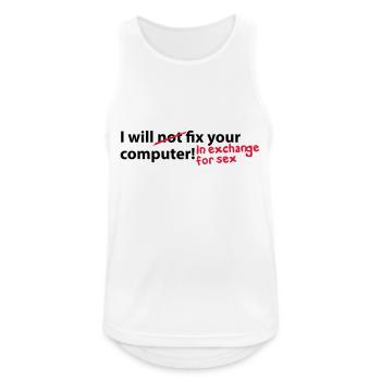 computer sex - Männer Tank Top atmungsaktiv - Weiß - Vorne - Nick (188cm)