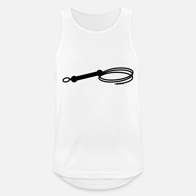 Peitsche + eigener Text - Männer Tank Top atmungsaktiv - Weiß