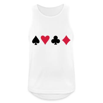 Symboles de cartes Poker - Débardeur respirant Homme - blanc - Devant - Nick (188cm)