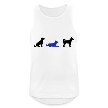 Sitz Platz Steh - Männer Tank Top atmungsaktiv - Weiß - Vorne - Nick (188cm)