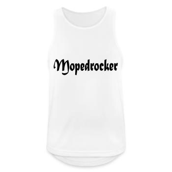 Mopedrocker - Männer Tank Top atmungsaktiv - Weiß - Vorne - Nick (188cm)