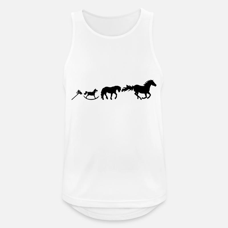 Evolution Pferd Farbwechsel - Männer Tank Top atmungsaktiv - Weiß