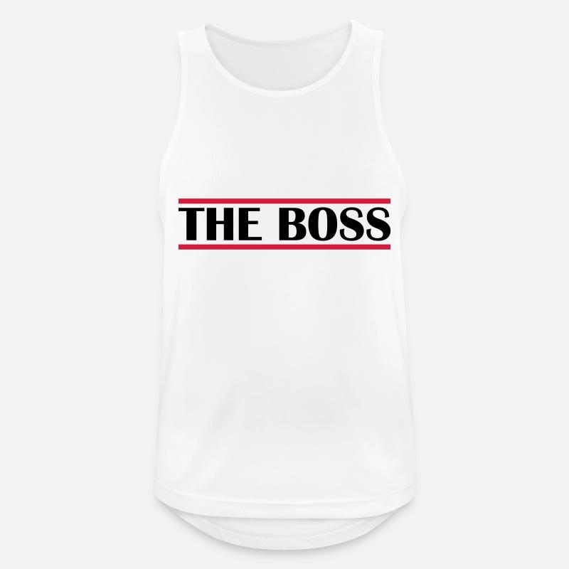 Logo Il Boss - Canotta da uomo traspirante - bianco