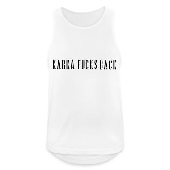 Karma Fucks Back - Shadow straight - Männer Tank Top atmungsaktiv - Weiß - Vorne - Nick (188cm)