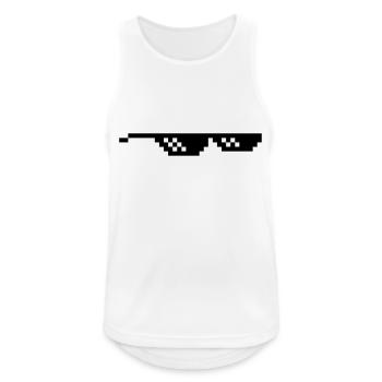 lunette pixel internet meme fun - Débardeur respirant Homme - blanc - Devant - Nick (188cm)