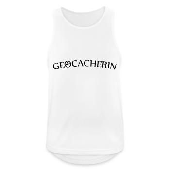 Geocacherin - Männer Tank Top atmungsaktiv - Weiß - Vorne - Nick (188cm)