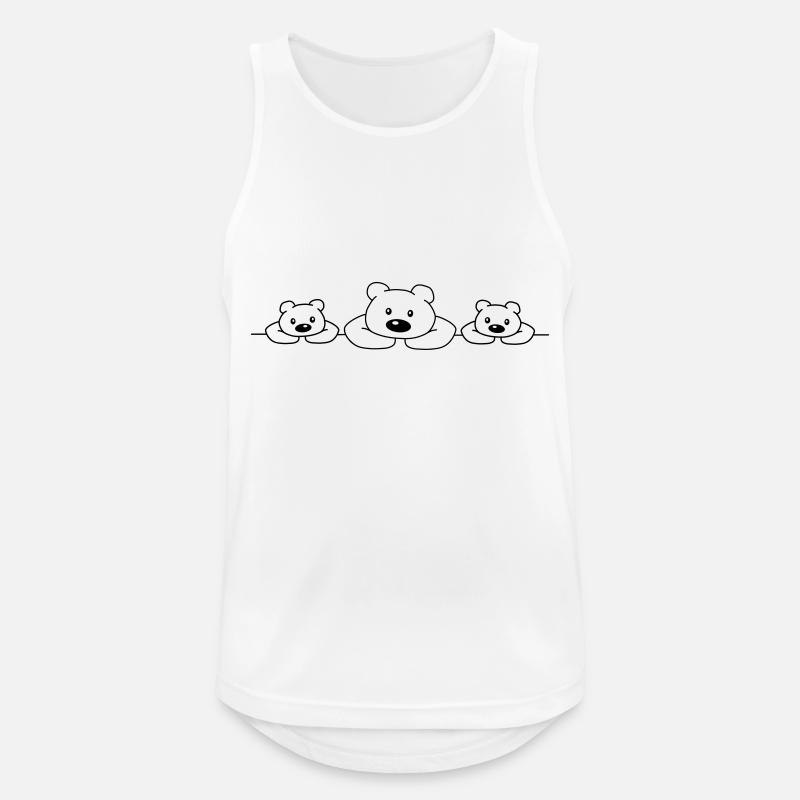 3 Bears - Männer Tank Top atmungsaktiv - Weiß